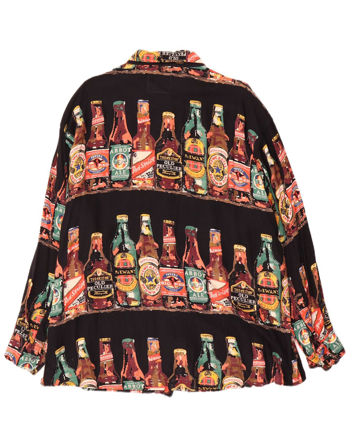 Cămașă Vintage pentru bărbați cu model abstract XL, viscoză multicoloră