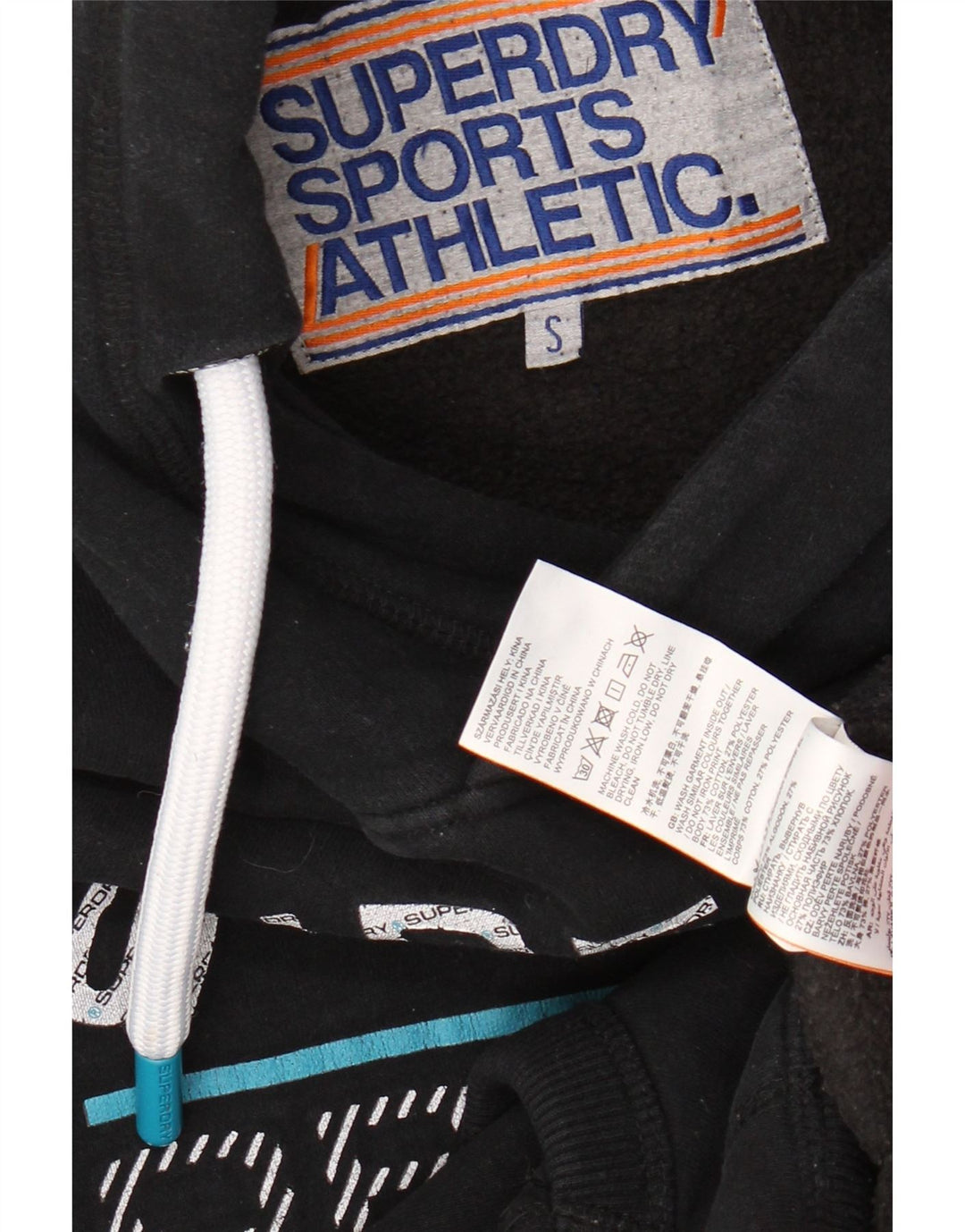 SUPERDRY Pulover grafic pentru bărbați, bumbac mic, negru