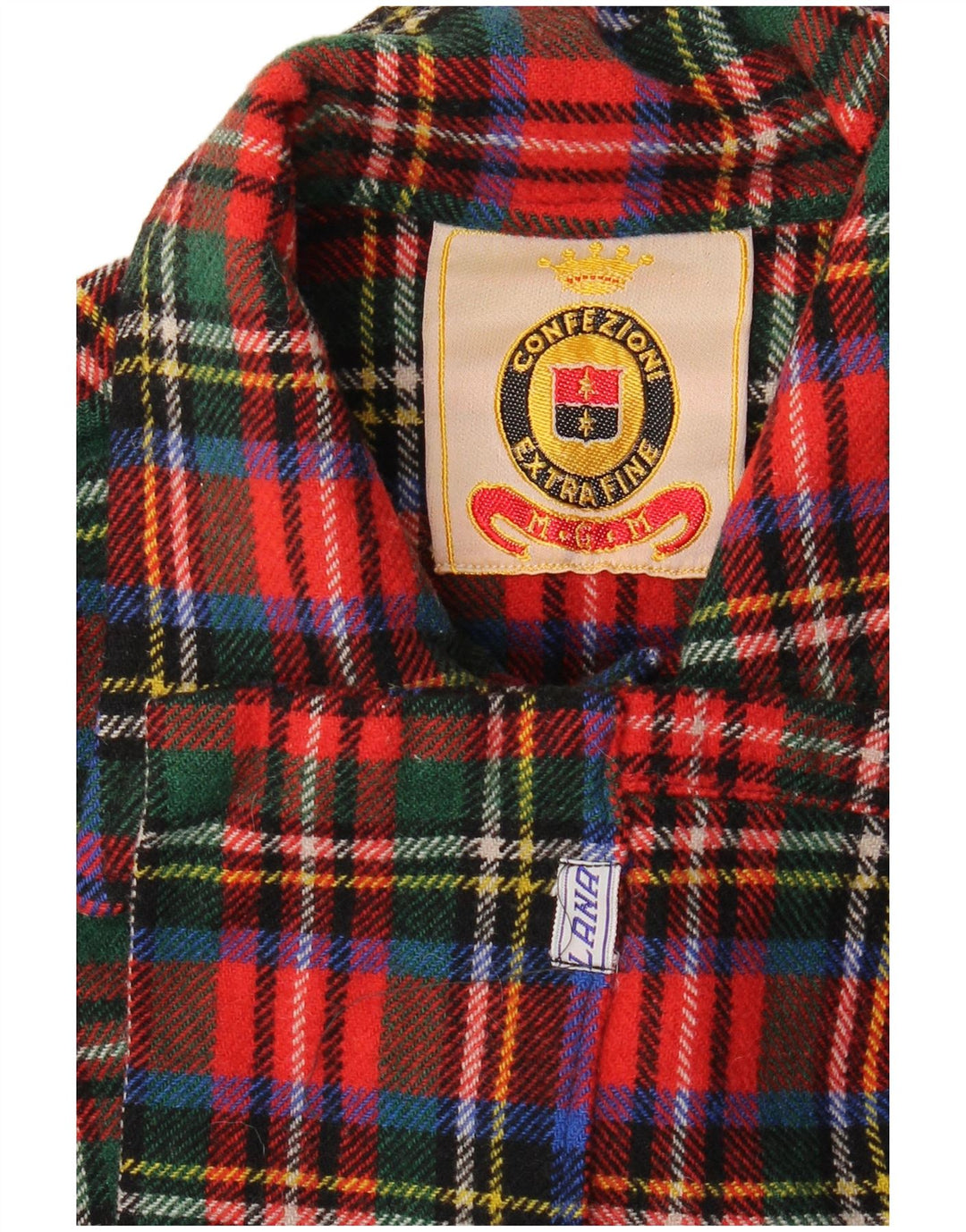 Cămașă de flanel vintage pentru bărbați, lână cu carouri roșii medii