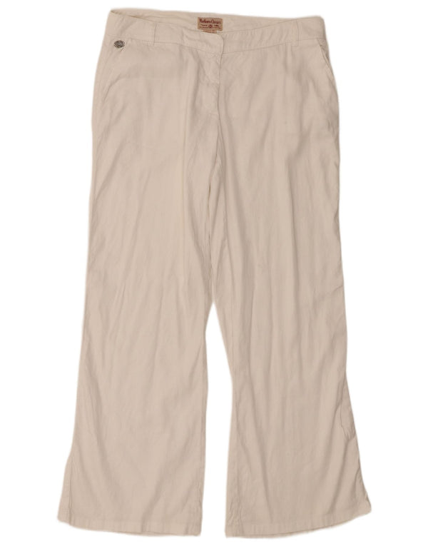Pantaloni chino bootcut pentru femei Marlboro Classics EU 44 XL W34 L31 White Flax