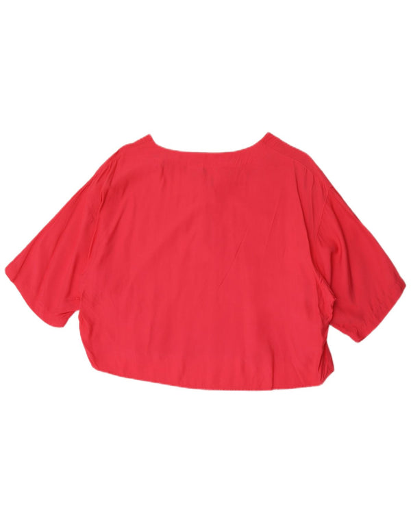 Bluză supradimensionată pentru femei Benetton Crop IT 44 Medium Pink Viscose