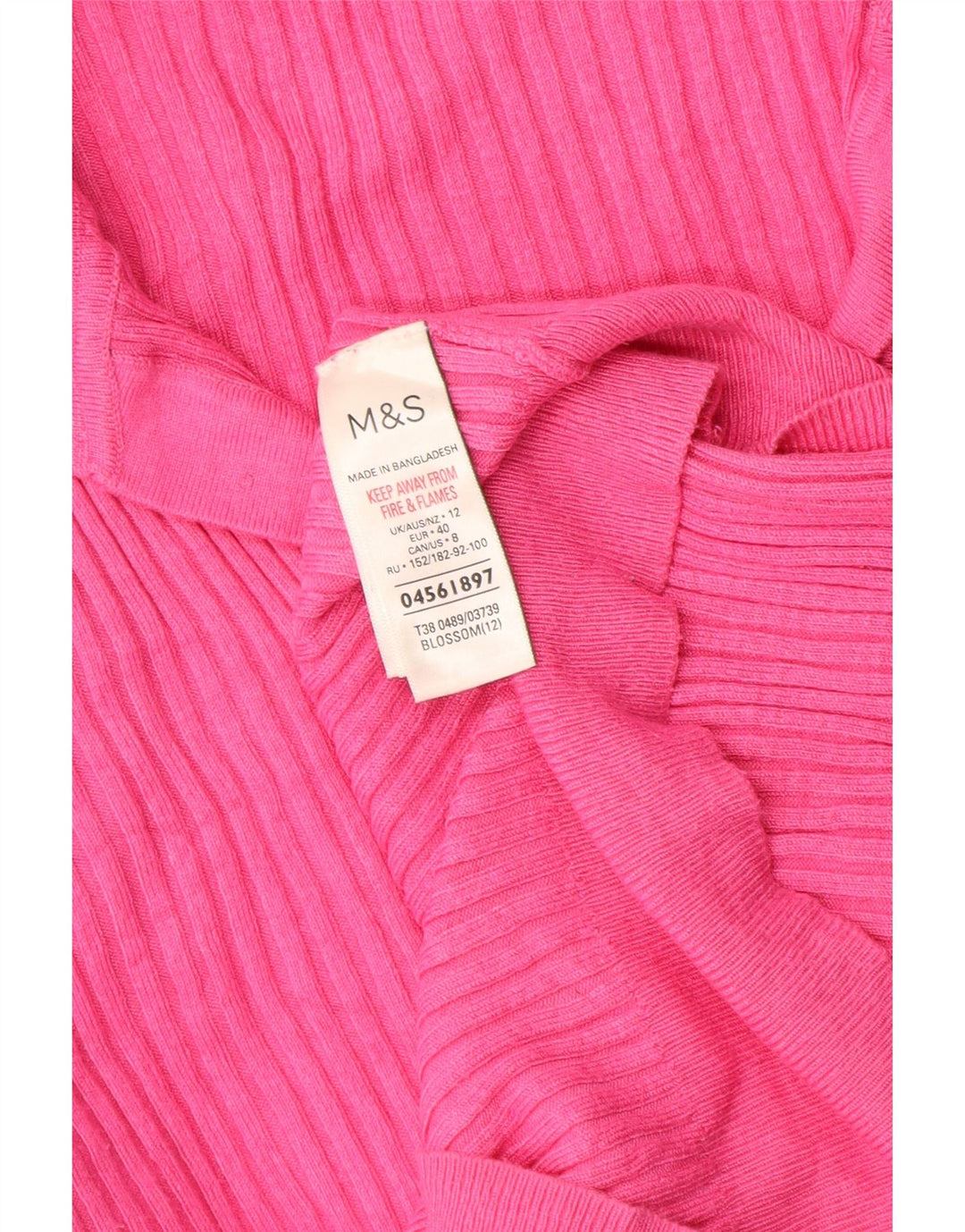 Marks & Spencer Pulover cu gât polo pentru femei UK 12 Viscoză roz mediu