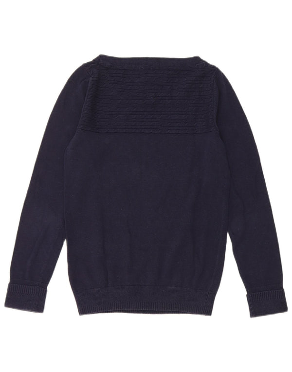 Pulover Tommy Hilfiger pentru damă, cu gât de barcă, UK 10 Mic, bleumarin