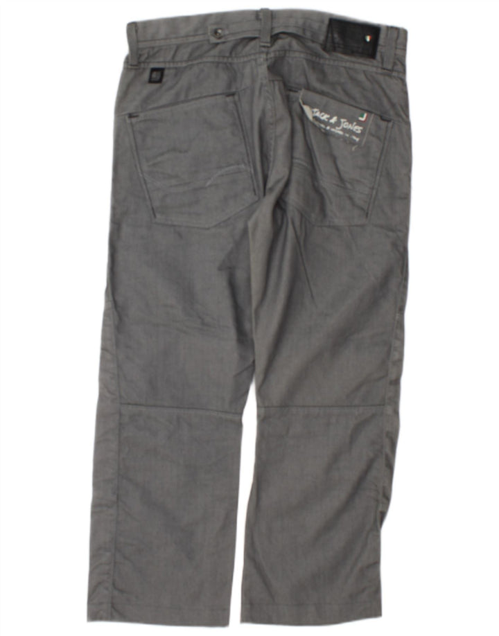 Pantaloni chino drepți pentru bărbați Jack & Jones W32 L27 gri