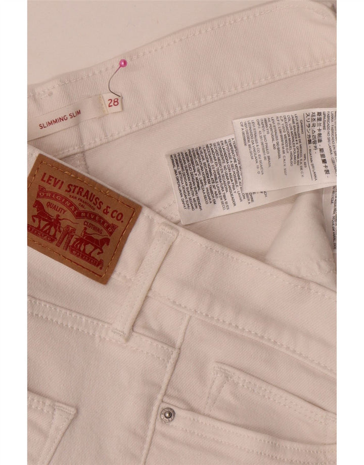 Blugi Levi's Slimming Slim, W28 L31, bumbac alb