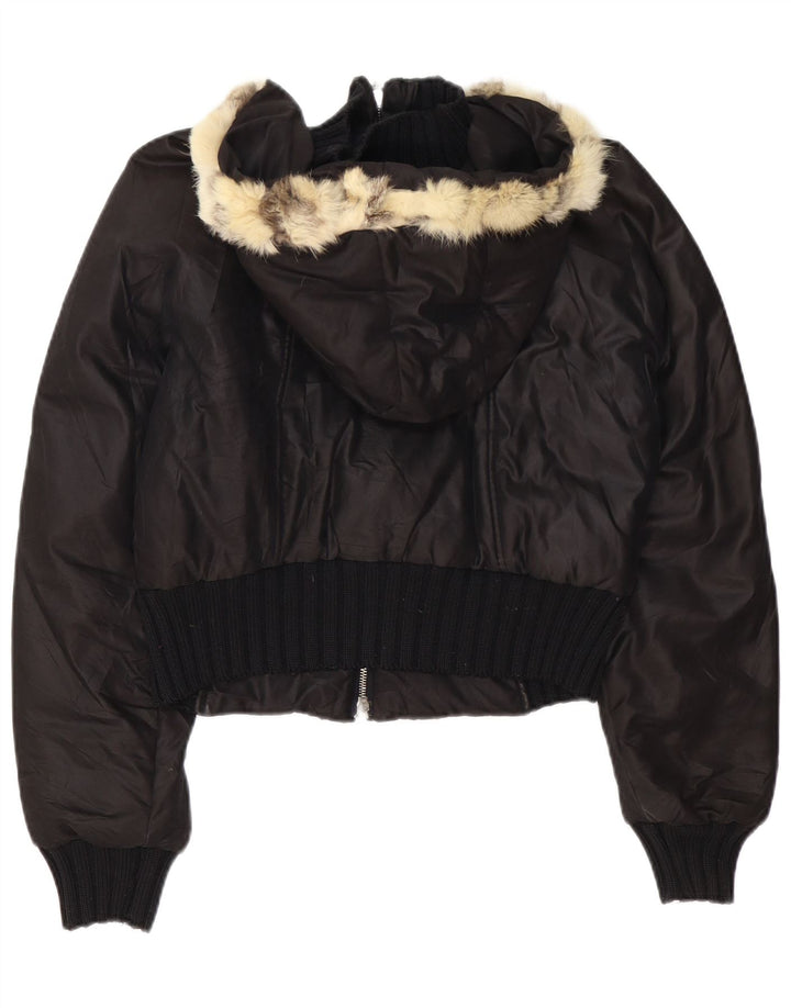 Jachetă căptușită cu glugă pentru femei TRUSSARDI JEANS IT 44 Poliamidă neagră medie