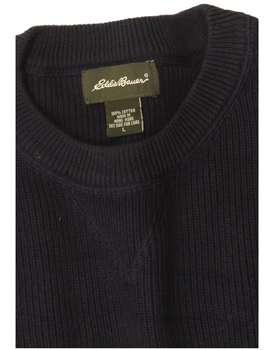 EDDIE BAUER Pulover pentru bărbați cu decolteu rotund din bumbac mare, albastru bleumarin