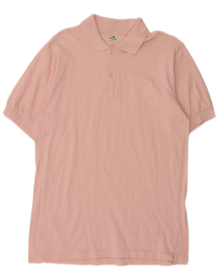 Tricou polo pentru bărbați Diadora, bumbac roz mediu