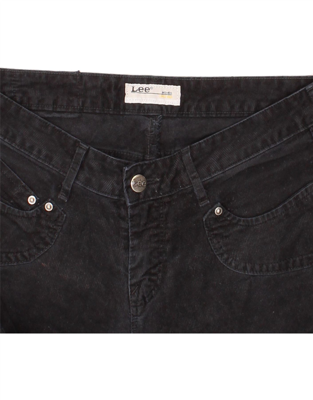 LEE Womens Straight Corduroy Trousers W32 L28 Black Vintage Lee and Second-Hand Lee from Messina Hembry 