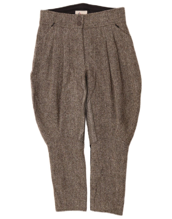 Pantaloni de călărie Moncler pentru femei cu talie înaltă XS W26 L22 Brown Herringbone