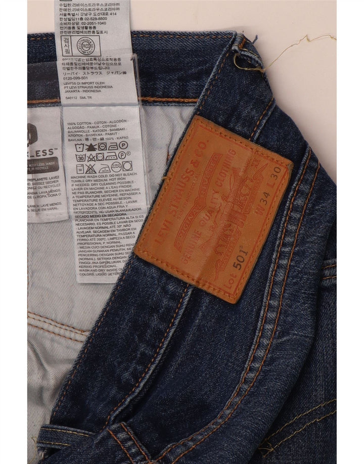 Blugi drepti pentru bărbați LEVI'S 501 W34 L31 Bumbac albastru