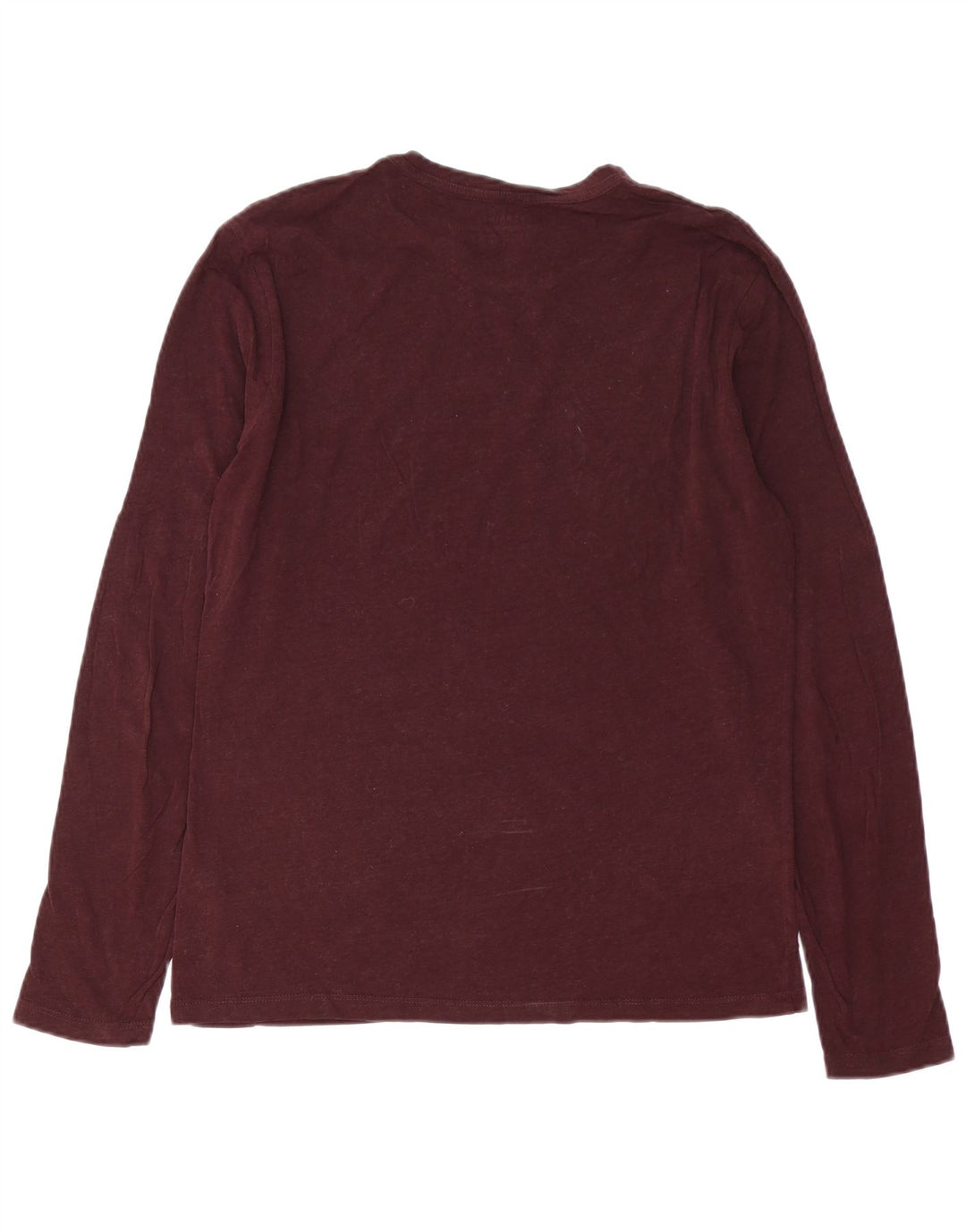 All Saints Top pentru bărbați cu mânecă lungă din bumbac burgundy mediu