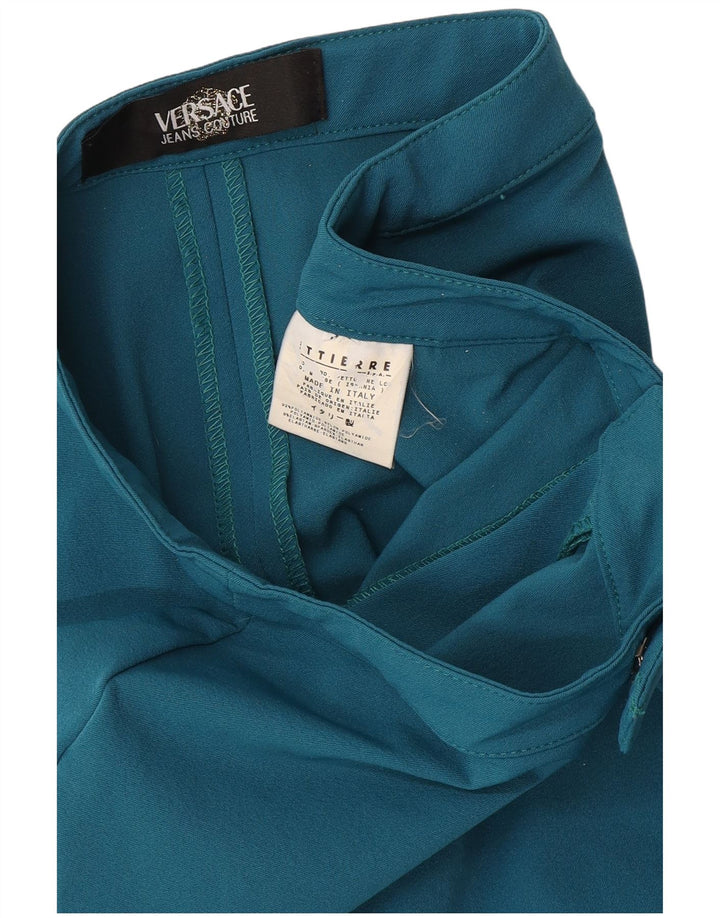 Pantaloni casual drepti pentru femei Versace L30 L34 Poliamidă albastră