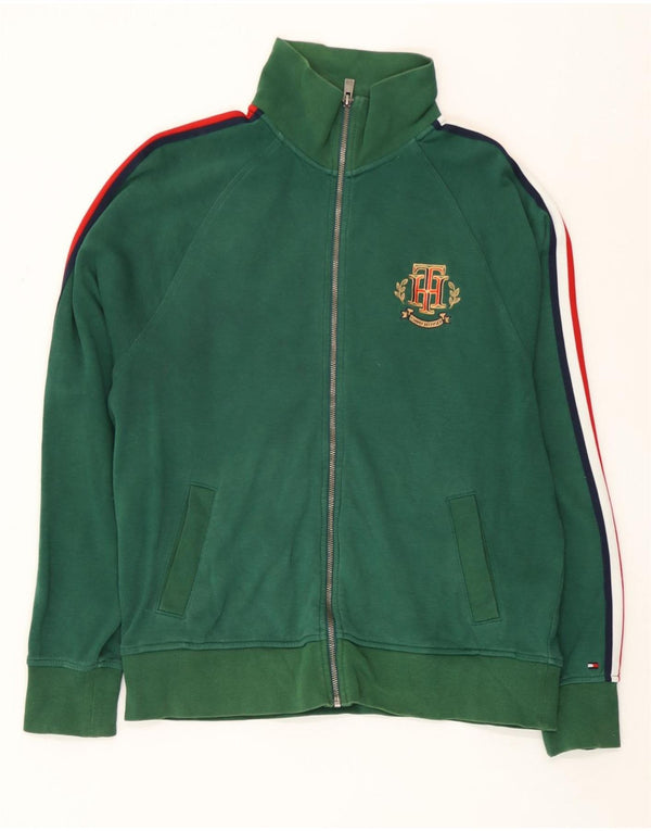 Jachetă de trening pentru bărbați Tommy Hilfiger, verde mediu, color block