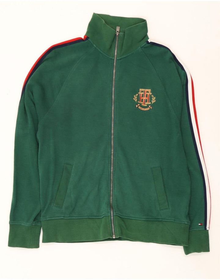 Jachetă de trening pentru bărbați Tommy Hilfiger, verde mediu, color block