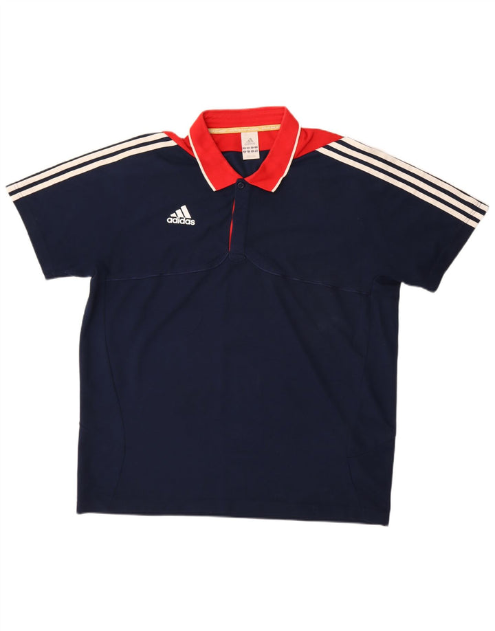 Tricou polo ADIDAS pentru bărbați Marea Britanie 48/50 XL, albastru bleumarin, bumbac color bloc