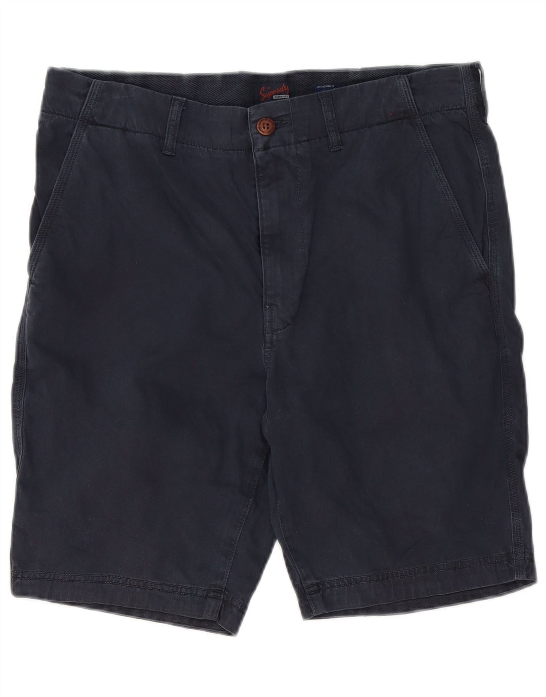 Pantaloni scurți chino pentru bărbați Superdry W32, bumbac, albastru bleumarin mediu