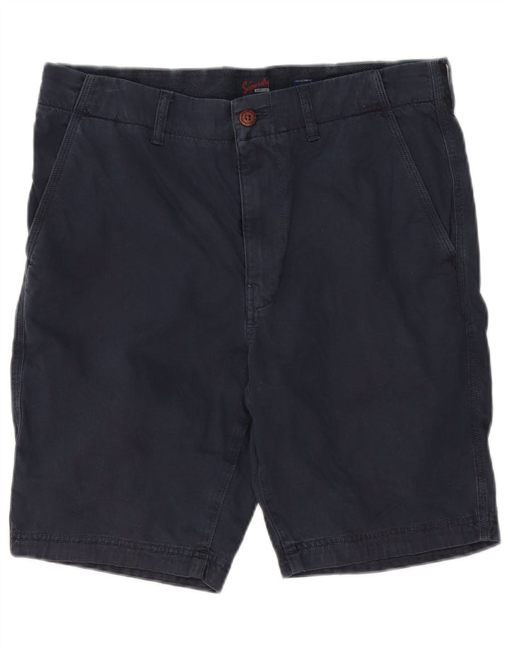 Pantaloni scurți chino pentru bărbați Superdry W32, bumbac, albastru bleumarin mediu
