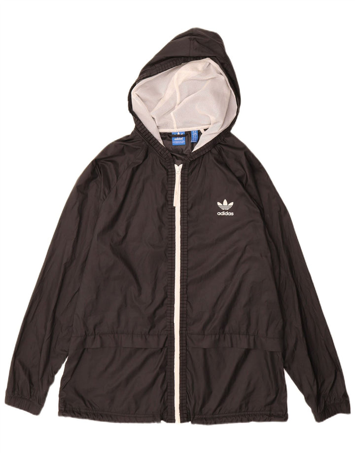 Jachetă de ploaie cu glugă Adidas pentru femei UK 18 XL poliester negru