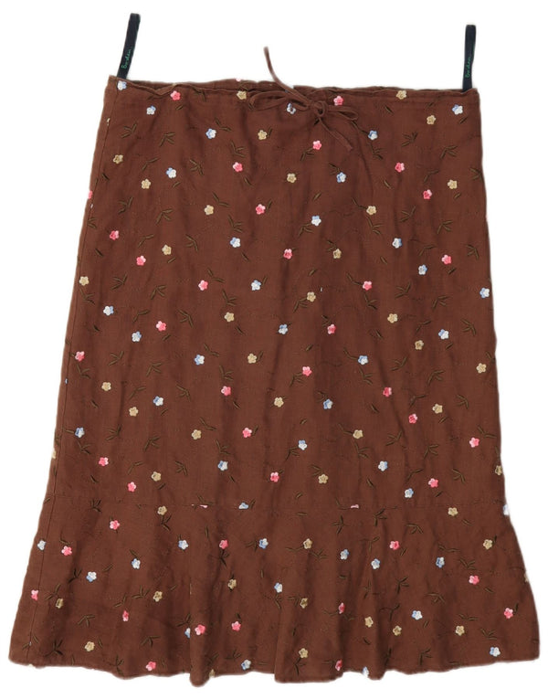 Fusta A-Line pentru femei Boden UK 10 Small W34 Brown Spot Linen