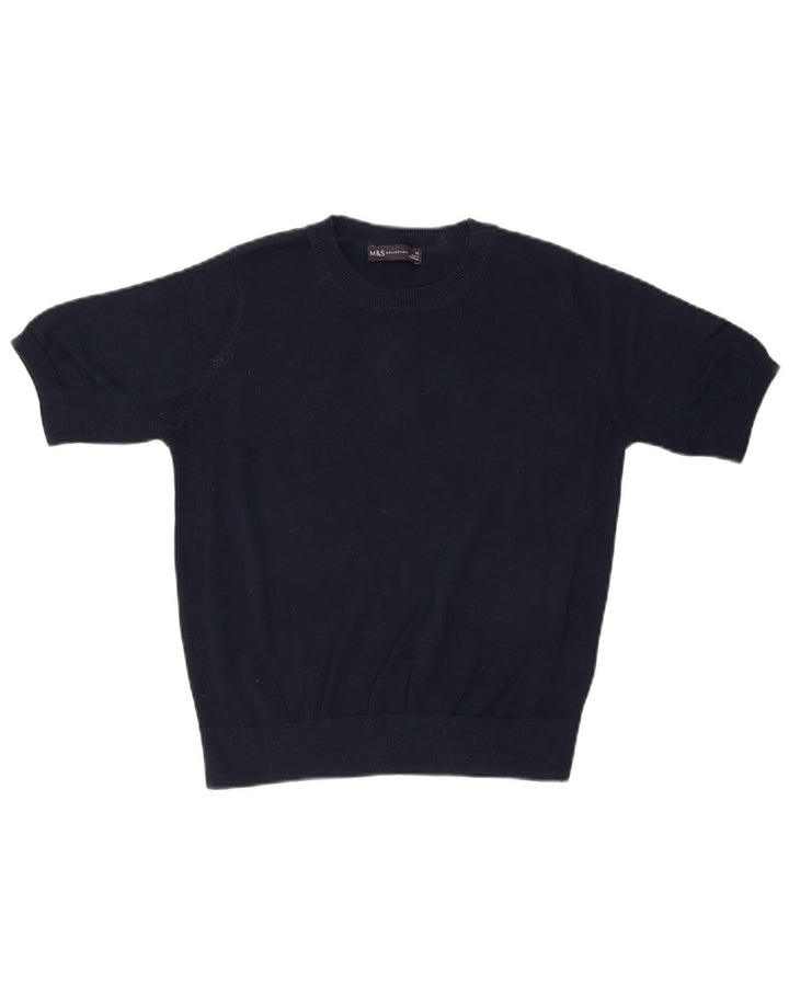 Pulover pentru femei Marks & Spencer cu decolteu triplu UK 12 Medium Bleumarin