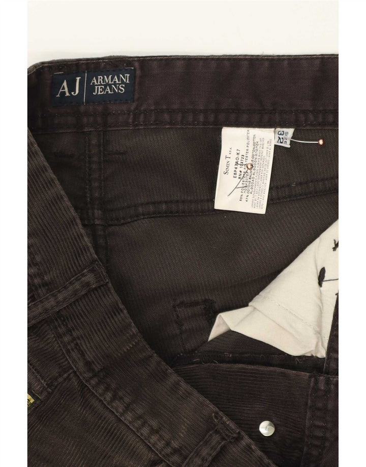 Armani Pantaloni drepti din velur pentru bărbați L32 L34 Poliester maro