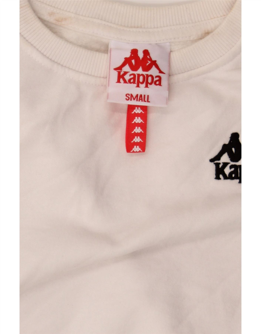 KAPPA Womens Crop Graphic Sweatshirt Jumper UK 10 Small White Vintage Kappa and Second-Hand Kappa from Messina Hembry 