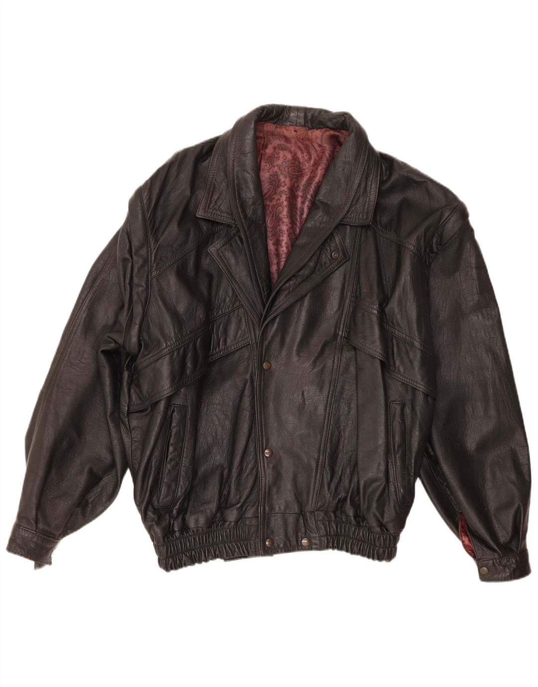 Jachetă de piele vintage pentru bărbați UK 36 Small Black