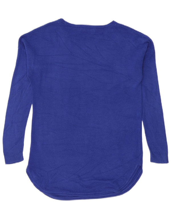 Pulover pentru femei Marks & Spencer, cu gât de barcă, UK 10 Mic, albastru acrilic