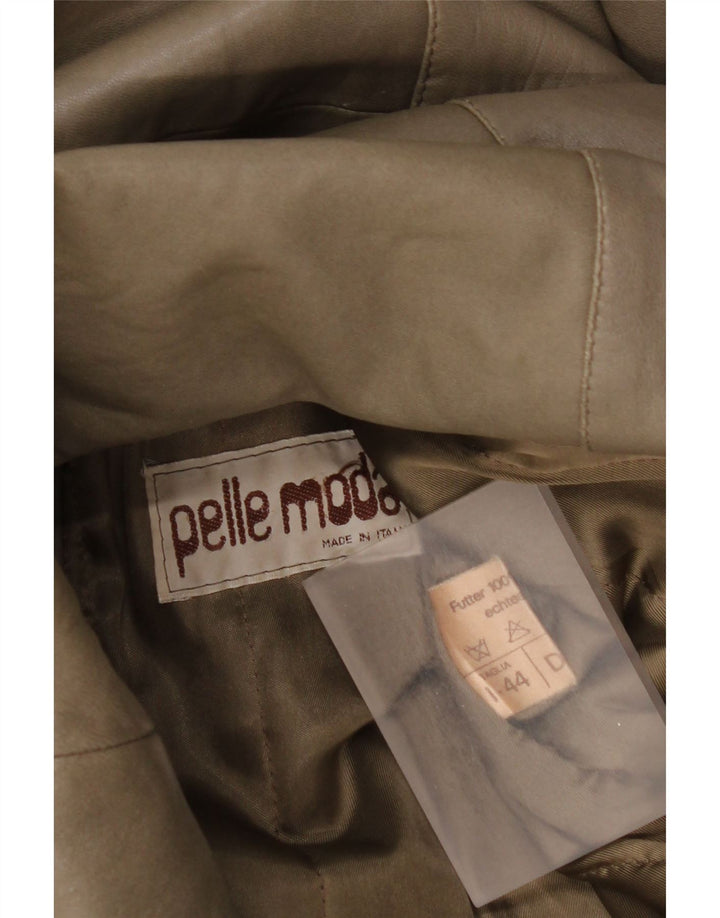 Geaca de piele vintage pentru femei IT 44 Medium Khaki Leather