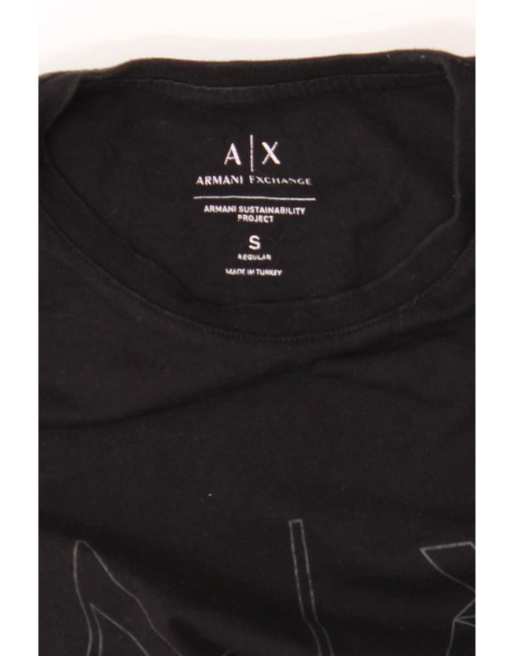 Tricou cu grafică obișnuită pentru bărbați Armani Exchange Top Mic Negru Geometric