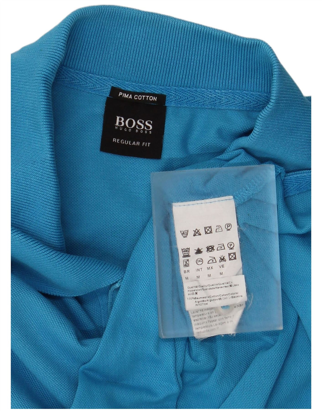 Cămașă polo Hugo Boss pentru bărbați, bumbac albastru mediu