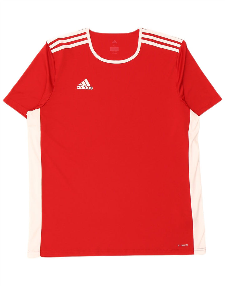 Tricou Adidas Climalite pentru bărbați Top XL Roșu Poliester Colorblock
