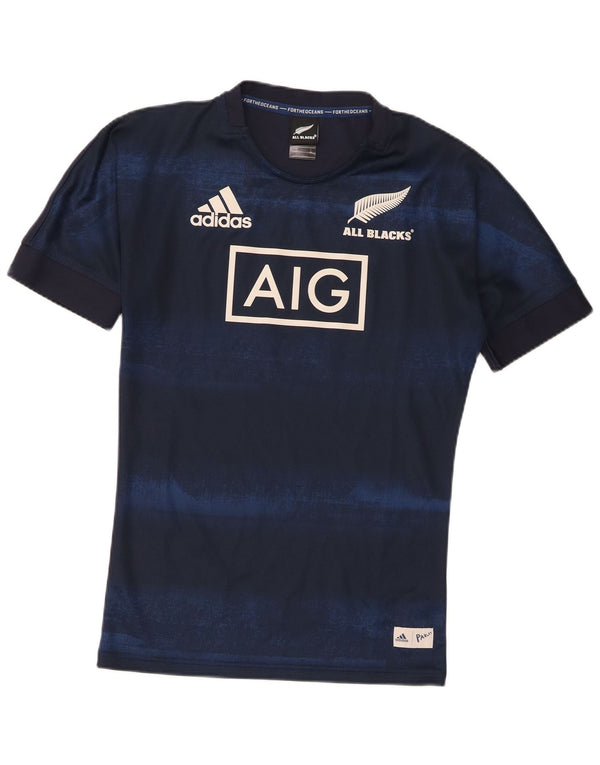 Adidas Mens New Zealand Graphic T-Shirt Top Small Navy Blue Colourblock