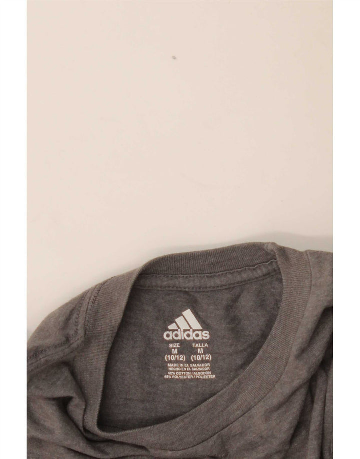 Tricou grafic Adidas pentru băieți Top 10-11 ani bumbac gri mediu
