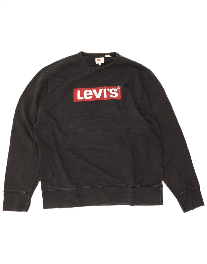 Hanorac grafic pentru bărbați LEVI'S Jumper XL bumbac negru
