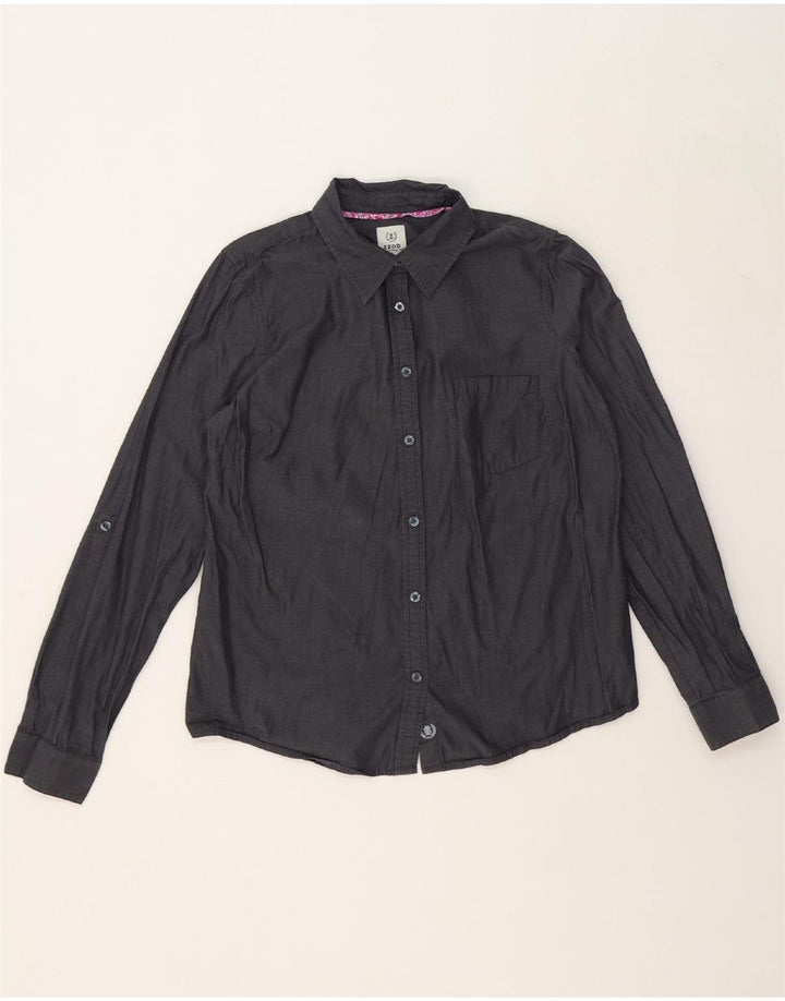 IZOD Womens Shirt UK 14 Medium Grey Cotton Vintage Izod and Second-Hand Izod from Messina Hembry 