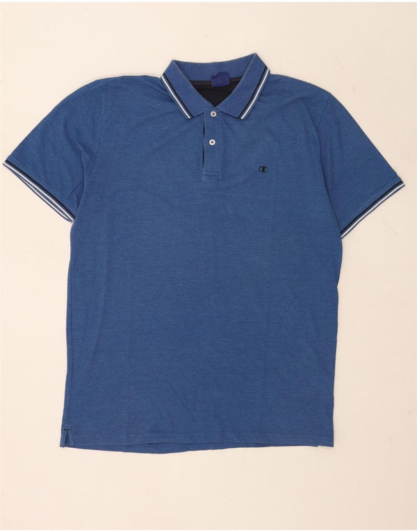 Tricou polo pentru bărbați Champion XL, bumbac cu dungi albastre