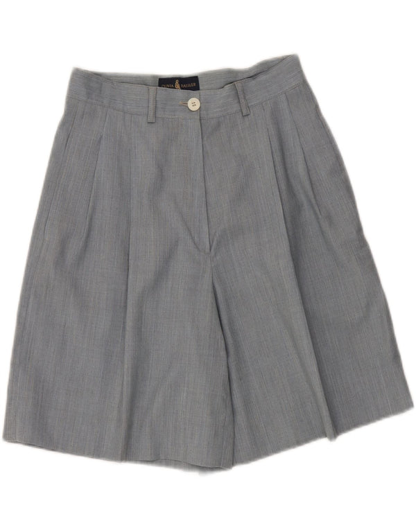 Olivia Hassler Pantaloni scurți casual pentru femei cu talie înaltă IT 42 Medium W28 Lână albastră