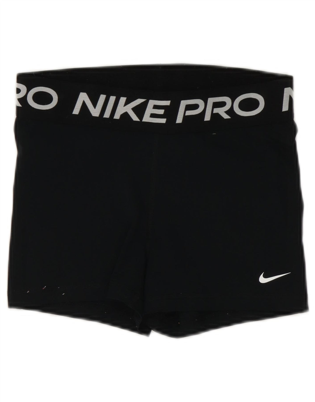 Pantaloni scurți sport Nike Dri Fit Graphic pentru femei UK 12 Poliester mediu negru
