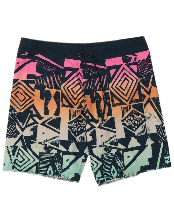 Pantaloni scurți de înot Billabong pentru bărbați, poliester geometric multicolor mare