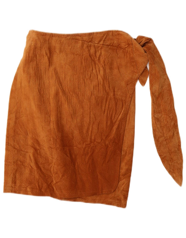 Fusta W25 XS Bej, din piele intoarsa, vintage