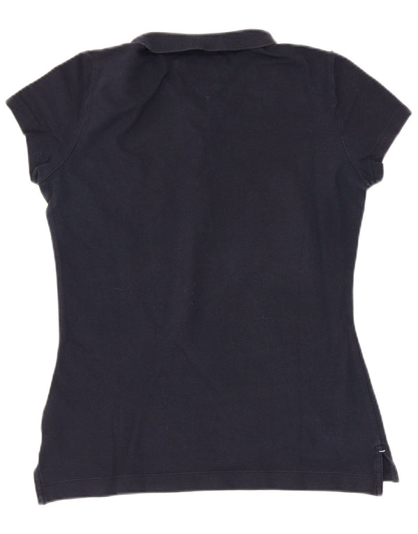 Tricou polo Tommy Hilfiger pentru femei Slim Fit UK 12 Bumbac mediu albastru bleumarin