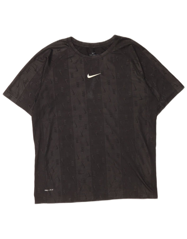 Tricou grafic Nike Dri Fit pentru băieți Top 13-14 ani XL cu dungi negre