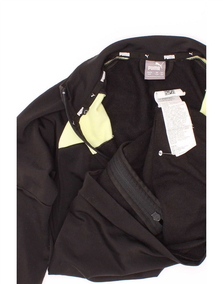 Jachetă de trening Puma pentru băieți 7-8 ani, negru, poliester color bloc