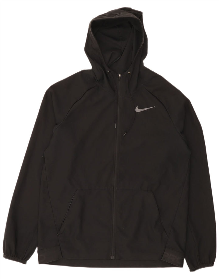 Jachetă de trening cu glugă Nike Dri Fit Graphic pentru bărbați, negru mediu