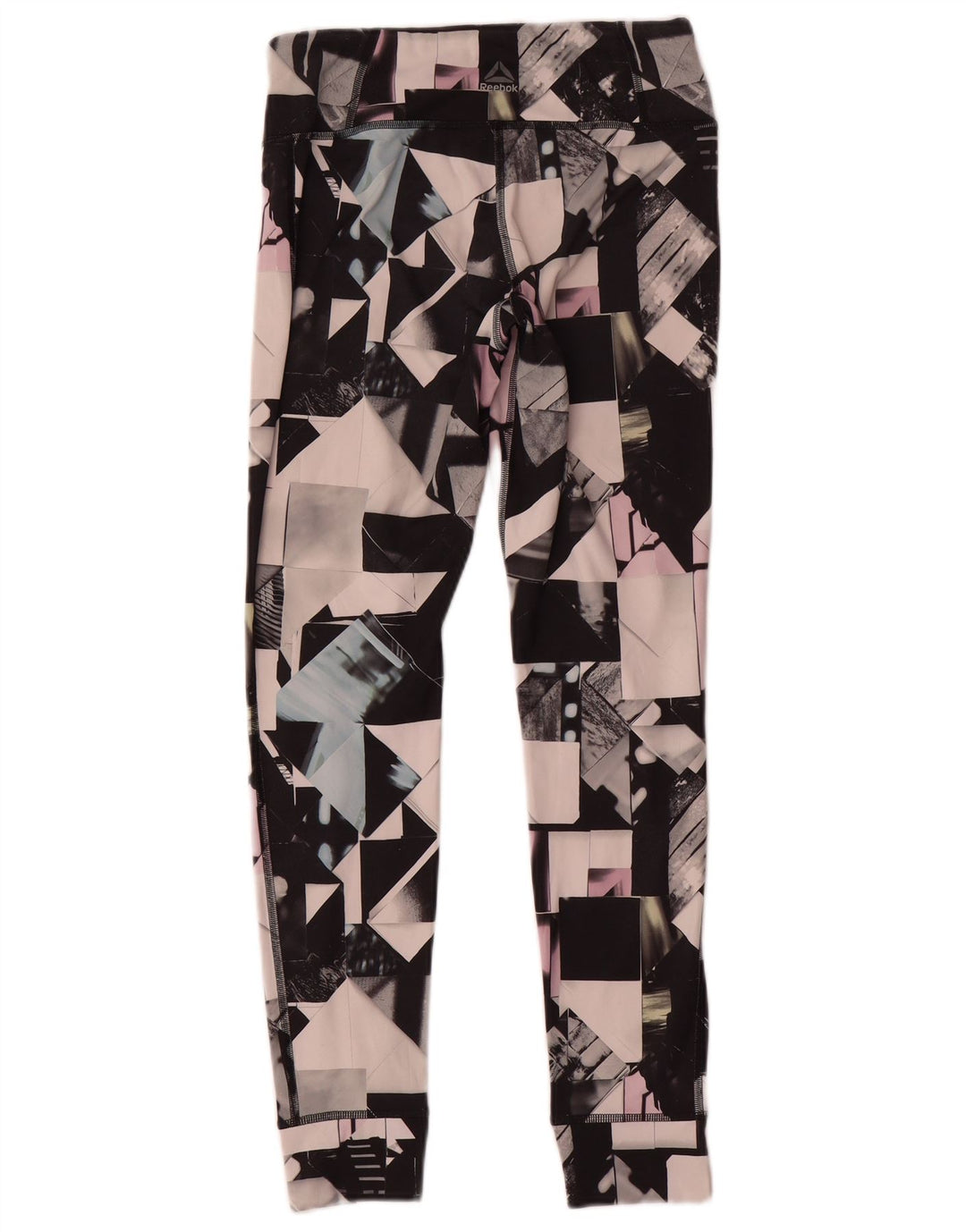 Leggings pentru femei Reebok UK 8/10, poliester geometric multicolor mic