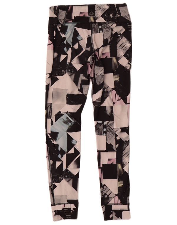 Leggings pentru femei Reebok UK 8/10, poliester geometric multicolor mic