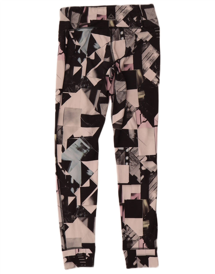 Leggings pentru femei Reebok UK 8/10, poliester geometric multicolor mic