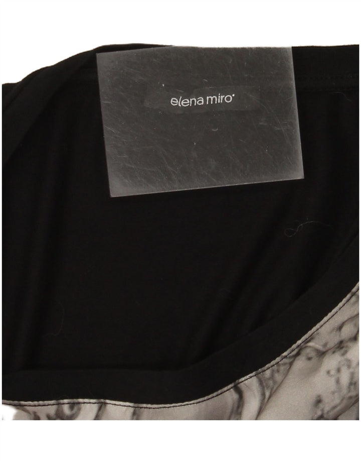 ELENA MIRO Top grafic pentru femei cu mânecă lungă UK 18 XL negru